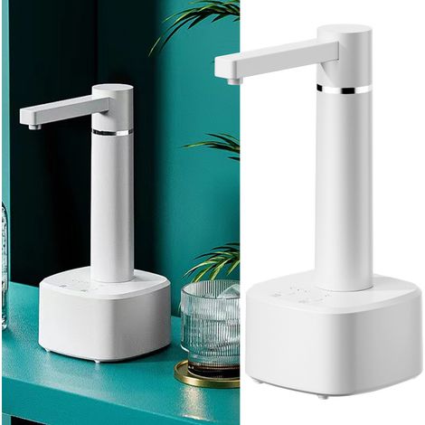 Distributeur d'eau automatique en bouteille, compact, léger, intelligent et très efficace, blanc. (1/5)