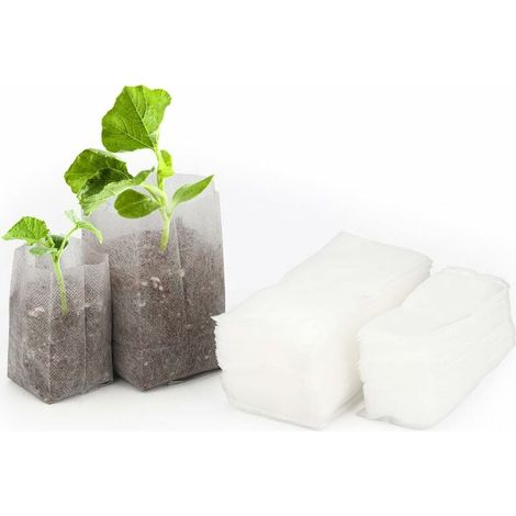 Lot de 200 Sacs biodégradables Tissu Non tissé pour Plantes semis Sacs de Croissance d'élevage (14 x 16 cm + 10 x 12 cm) (1/4)