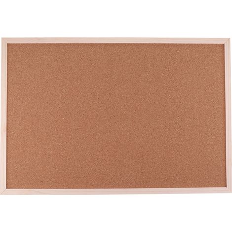 Bacheca Rettangolare 40x30x1,6 cm con Cornice in Legno da Parete in Sughero (1/4)