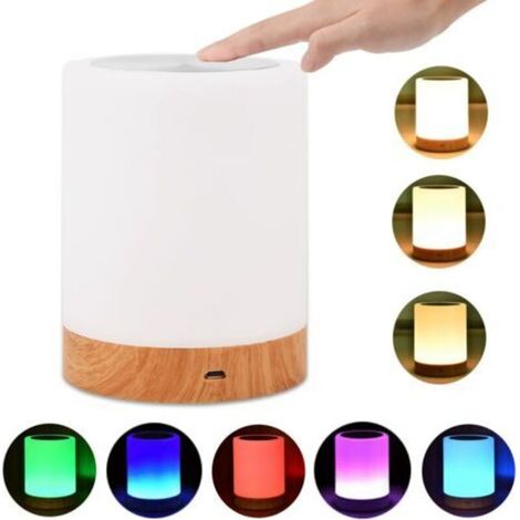 Lampe de chevet LED à intensité variable, veilleuse, lampe de table rechargeable à couleurs changeantes avec télécommande, veilleuse pour adultes, chambre, usage intérieur/extérieur