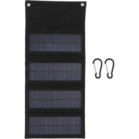 Chargeur Solaire Portable 40W, Sac Pliable, Panneau Solaire Pliable, Chargeur de Panneau Solaire Monocristallin pour Charge d'urgence (Noir) (1/5)