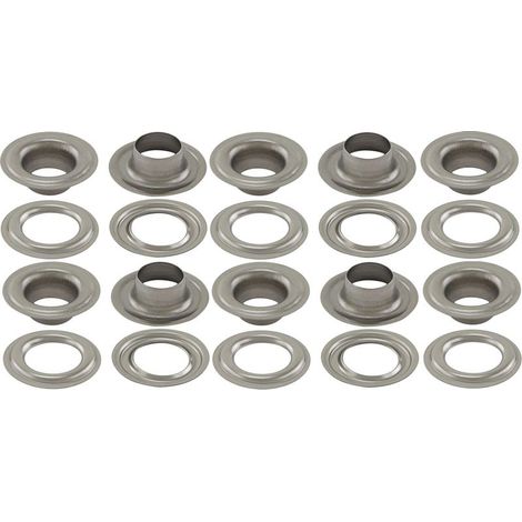 Confezione da 10 occhielli maschio/femmina in acciaio zincato da 16 mm – Accessorio per teloni per piscina, giardino, tenda, campeggio, rimorchio (1/2)