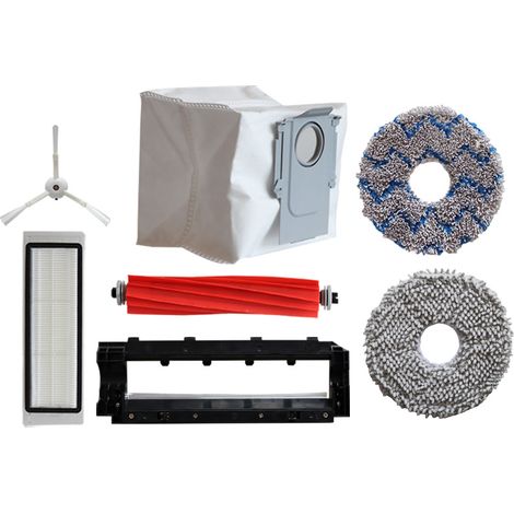 Zubehör, das mit dem Jeberley P10 Saugroboter kompatibel ist: Hauptbürste, rotierende Bürste, Seitenbürste, Filtergitter, Filterkartusche, Staubbeutel, Reinigungstuch. (1/5)