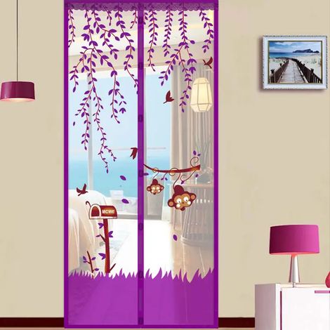 Moustiquaire pour Porte et Fenêtre à Fermeture Magnétique Automatique, Rideau Anti-Moustiques avec Bande Adhésive, 120 x 220 cm (1/3)