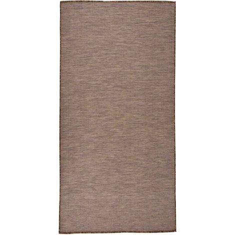 vidaXL Alfombra de exterior de tejido plano marrón 100x200 cm (1/5)