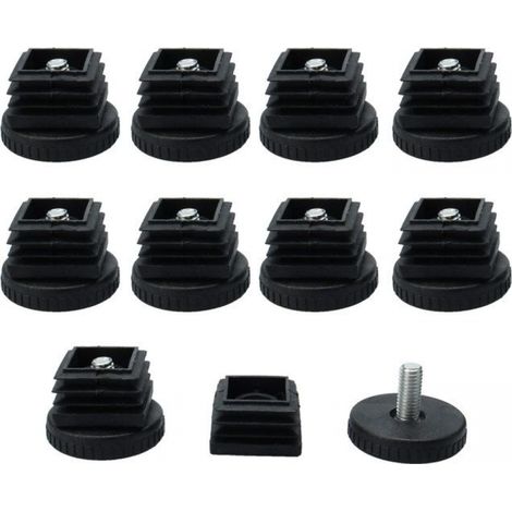 10 patins de meubles réglables, base carrée de 25 x 25 mm, protections de sol pour pieds de table et de chaise (1/5)