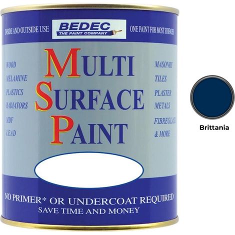 Bedec Multi Surface Paint - Satin - Britannia - 750ml