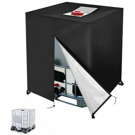 ALLIANDISBâche réservoir d'eau IBC 1000 L – Protection anti-UV – Résistante à la déchirure – Dimensions 120x110x116 cm – Fermeture éclair et cordon de serrage - UV 420 D (1/4)