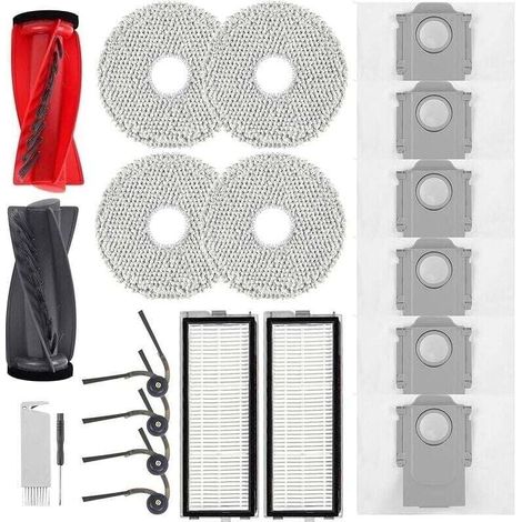 Accesorios para la aspiradora Roborock Qrevo Curv, Qrevo Edge: 2 cepillos principales, 2 filtros HEPA, 6 bolsas para polvo, 4 bolsas para ropa sucia -Crezuo (1/4)