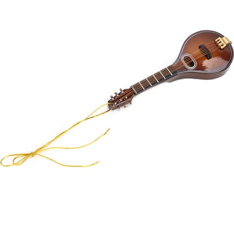 Miniature Mandoline en Bois Décorative pour Collection, Idée Cadeau Instrument de Musique 12cm (1/5)