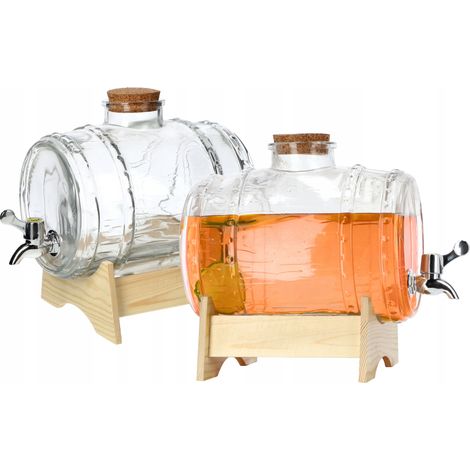 KADAX Fass mit Hahn, Getränkespender, Fass mit Zapfhahn 3L 2er Set (1/5)