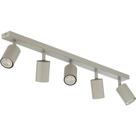 [GEBRAUCHT] B-Ware Deckenstrahler Zoom Deckenleuchte Strahler Grau Beige Stahl 5 Flg Lampe Gu10
