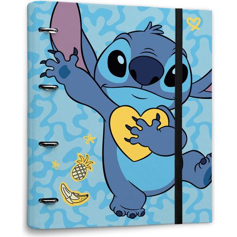 Carpeta Disney Stitch tamaño A4 de la colección Tropical (4 anillas, banda elástica)