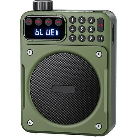 Mini-tragbares FM-Radio, herausnehmbarer Akku, grün (siehe Foto) (1/5)