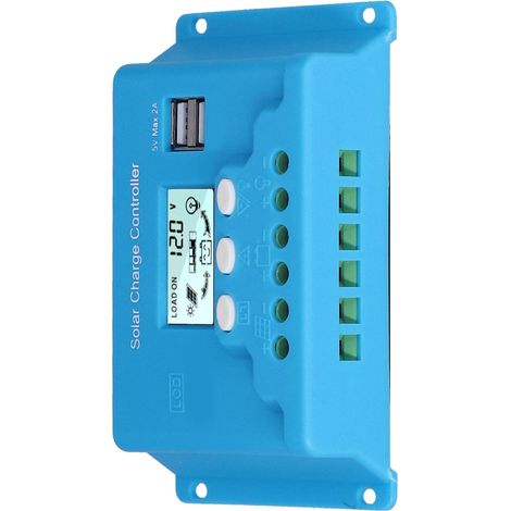 Contrôleur de charge solaire avec écran LCD, protection contre l'inversion de charge et interface USB, usage industriel 10A. (1/5)