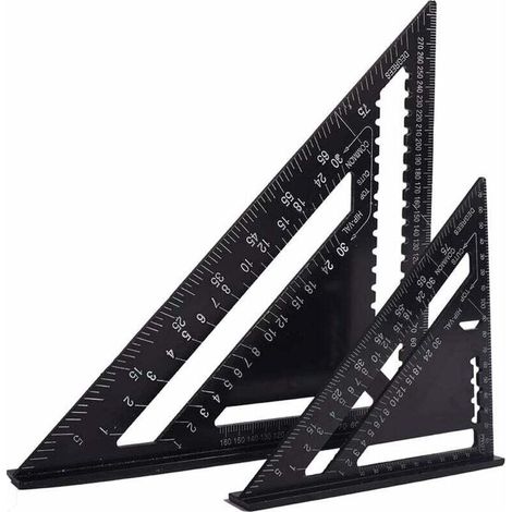 Equerre Menuisier Multifonctions 18cm et 30cm, Triangle Métal Aluminium Règle équerre Trusquin Guide Raporteur Angle 45 90 Degres,Outillage Charpentier,Outil Traage Guidage Menuiserie Bois,de (1/5)