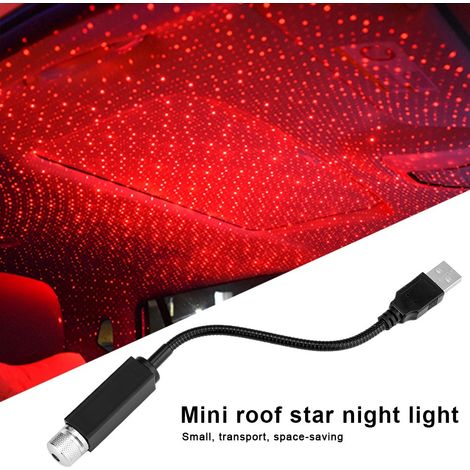 Projecteur LED USB Voiture - Plafonnier Éclairage Rouge Ambiance Étoilée (1/5)