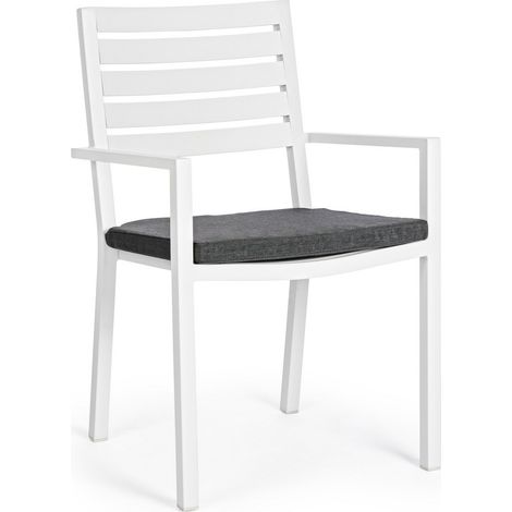 Sedia in alluminio e cuscino sfoderabile in spun poly Bianco (1/5)