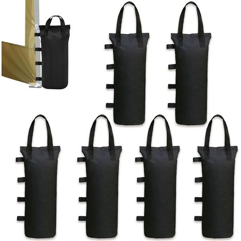 6 Pièces Sac Lestage pour Tonnelle, 800D Oxford Poids de Sable Gazebo, pour Pavillons de Camping, Tentes, Tonnelle (1/5)