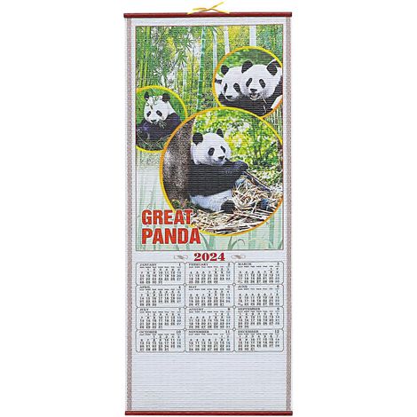 Calendrier mural Nouvel An, Calendrier de style chinois 2024, Calendrier mural Année du Dragon-76X31.7X0.5CM