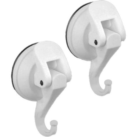 Gancio Bagno Clip 2 Pz. - mm.46x31x75 - colore bianco - 6 bl