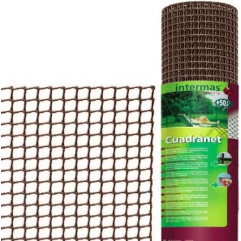 FPLUS malla cuad.0.5cm.marron 1x25 mts , Malla plastico cuadrada cuadranet  marrón 1x25m 5x5mm Intermas
La malla cuadrada de plástico Cuadranet es fácil de instalar en un balcón, t