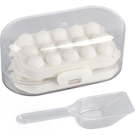 Moule à Glace en Silicone 2 Couches avec Intercalaire Rigide Anti-Dérapant, Design à Fermoir Stable et Spatula, Couleur Unie