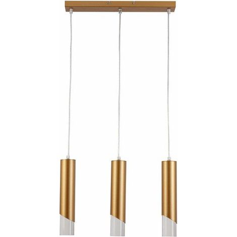 Suspension industrielle Hardin 3 tubes dorés 3xE27 Reality (1/2)