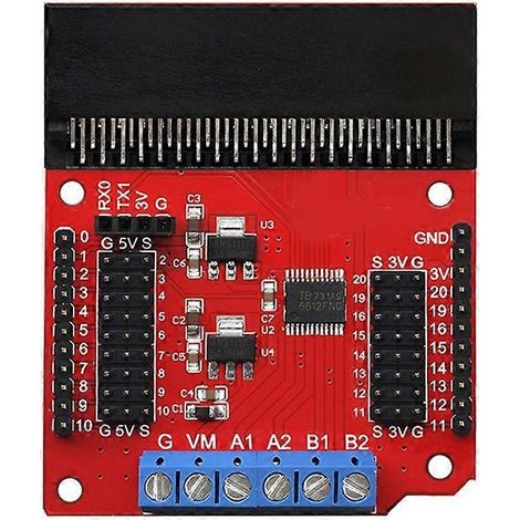 1 Carte d'extension pour moteur, pilote TB6612FNG, 2 canaux CC, interface UART, pour BBC micro:bit V1 V2 (1/5)