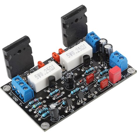Carte d'amplificateur de puissance 2SC5200+2SA1943 100 W avec circuit de protection pour haut-parleur (1/5)