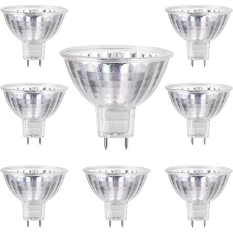 (Blanc chaud)Ampoules Halogènes - MR16 - 12V 50W - Blanc Chaud - Dimmable - 8 Pièces (1/4)