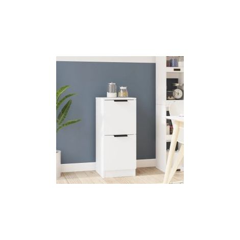 Buffet Blanc 30x30x70 Bois d'ingénierie (1/5)