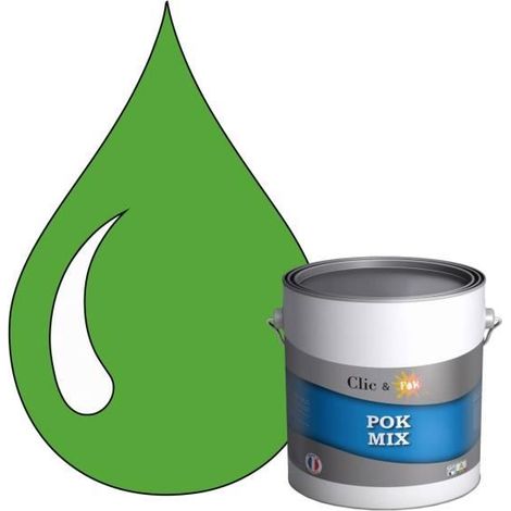 Peinture d'Accroche et Finition 2 en 1 - POK - RAL 6018 - Vert Jaune - Satiné - 3L (1/4)