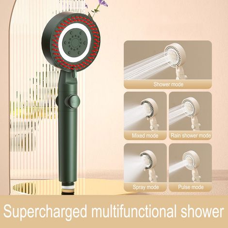 Douche À Main Pressurisée - 5 Modes De Jet - Raccord Quater-Turn - Compatible Chauffe-Eau Standard - Cuivre - 25,5 x 8,5 cm (1/4)
