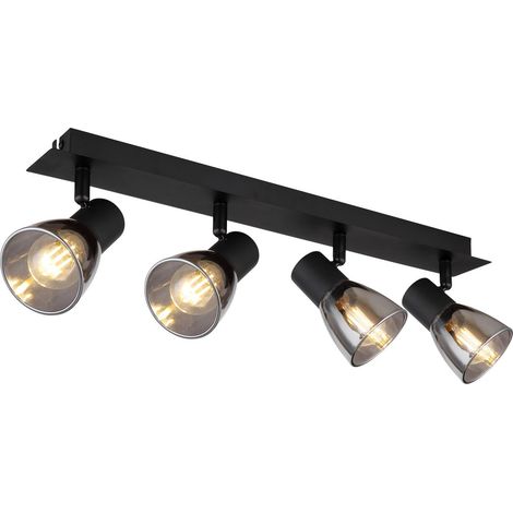 Globo - foco - Claude - negro - vidrio metal vidrio ahumado - (1/5)