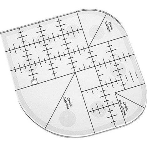 Règle Angle Courbé - Pour Patchwork Et Quilting - Marquages 45° Et 90° - Bords Arrondis Lisses - Lot De 1 Pièce (1/5)