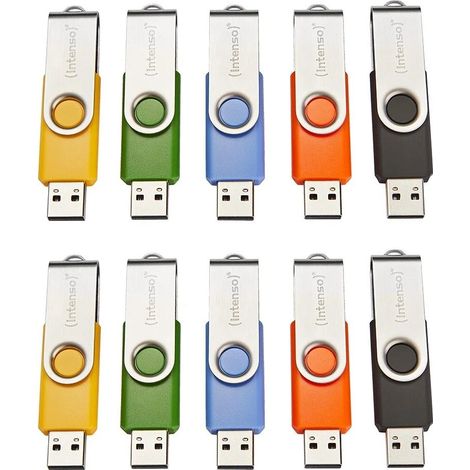 Memoria USB 2.0 4 GB Intenso 3503551 Negro, Azul, Verde, Naranja,