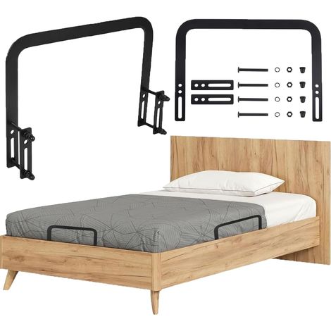 2 Supports de matelas, Acier, Réglable, Antidérapant, Pour cadres de lit en bois (1/5)