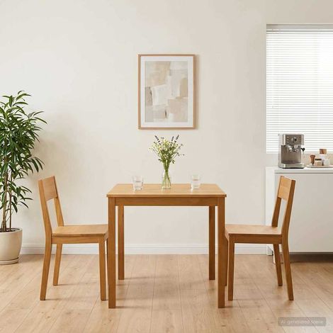 vidaXL Tavolo da pranzo 75 x 75 x 75,5 cm Legno di Quercia Massello (1/5)