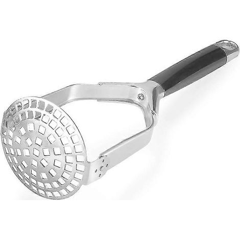 Kartoffelstampfer aus Edelstahl zum Zerstampfen von gekochten Kartoffeln, Obst und Gemüse – Silber (1/5)
