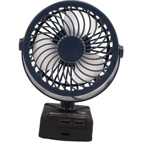 Ventilateur Portable Rechargeable 5 Pouces, Ventilateur de Bureau USB avec Batterie Intégrée et Double Ports, Bleu Foncé (1/5)