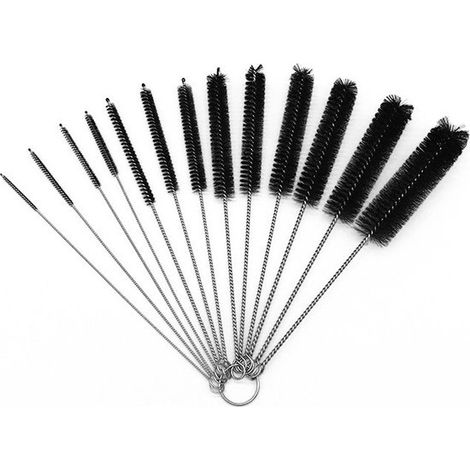 Set di spazzole in nylon da 20 cm per la pulizia di tubi, spazzole lunghe per tubi e bottiglie, spazzole flessibili per la pulizia di tubi, tastiere, vetro e punti difficili da raggiungere. (1/5)