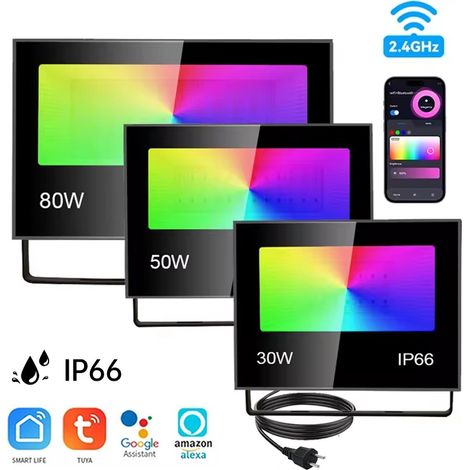 Tuya Faro LED RGB+CCT Smart WiFi e Bluetooth con Spina Europea 50W