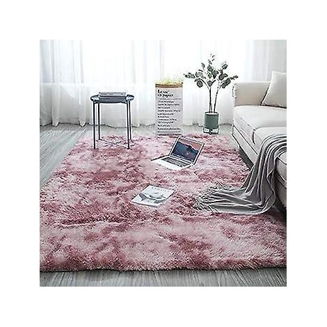carmin Tie-dye 80 160cm Mnage Tapis Gradient Pais Tapis De Soie Salon Chambre Tapis De Sol Complet Balcon Baie Vitre Tapis En Peluche Couverture