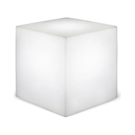CUBY 32 cm Cubo de luz decorativo de alta resistencia. Carga solar y luz LED RGB. Fabricado en España