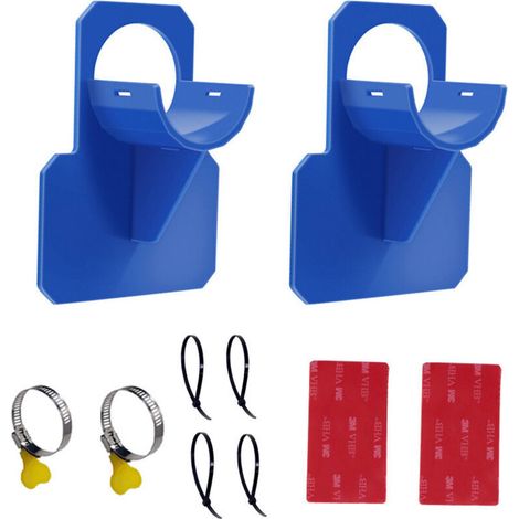Lot de 2 supports de tuyau bleu pour piscine - Accessoires de tuyau de piscine avec anti-perforation, anti-déchirure, anti-traction (30-37 mm) (1/5)