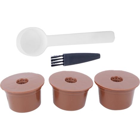 Wiederverwendbares, nachfüllbares Kaffeekapsel-Filterbecher-Bürsten-Löffel-Set als Zubehör für Caffitaly (1/5)