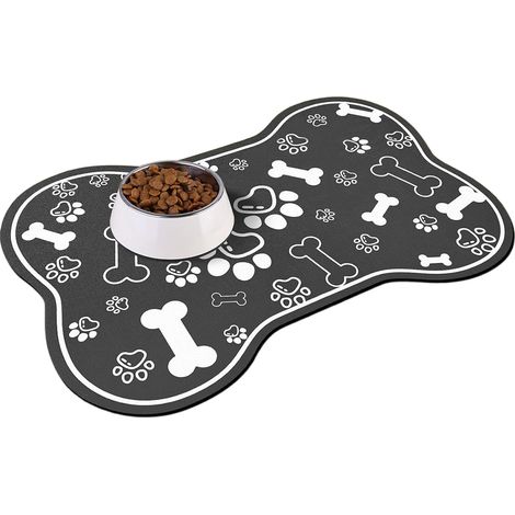 1 tapis d'alimentation pour animaux, absorbant rapide, dos en caoutchouc, anti-éclaboussures, pour chien et chat (1/5)