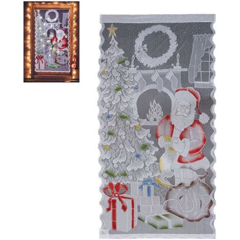 Christmas Curtains Lace LED Light Santa Claus Half Blackout Living Room Bedroom Curtains Home Decoration (1/5)