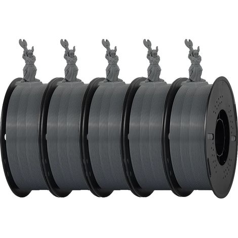 Filamento per stampante 3D, elevata resistenza, basso ritiro, 5 kg PETG grigio (1/2)